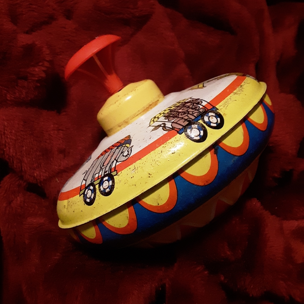 Vintage Tin Spinning Top Toy
